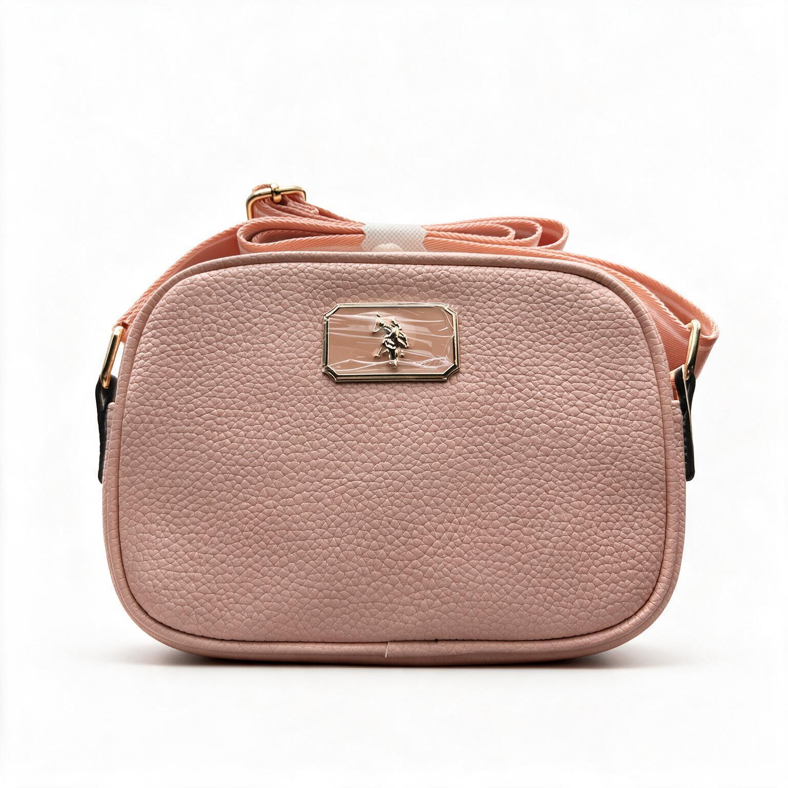 Bolso Crossbody U.S. Polo Assn. Rosa Taupe con Placa