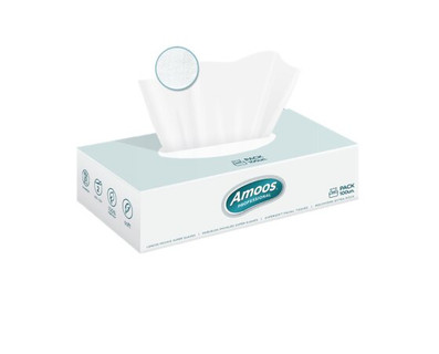 Amoos pañuelos faciales de papel desechable cosmetico 100 X 2 capas caja de 24unds- F622701