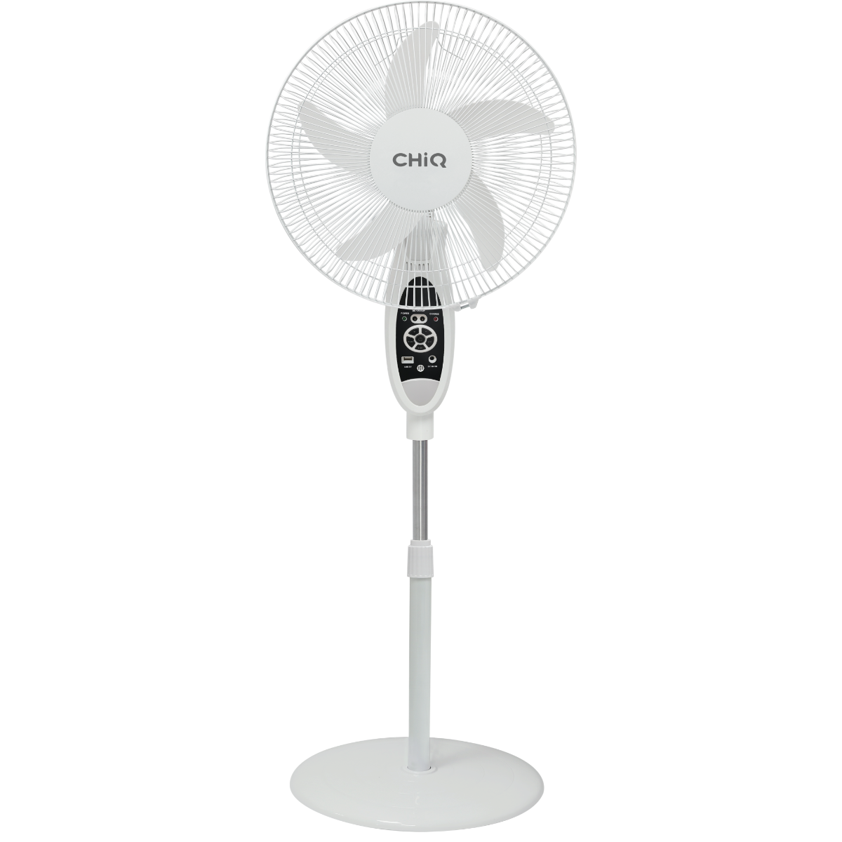 CHIQ Ventilador Pie Recargable 16" 9 vel temporizador puerto USB Luz Led - CQVF16RN0IT1W