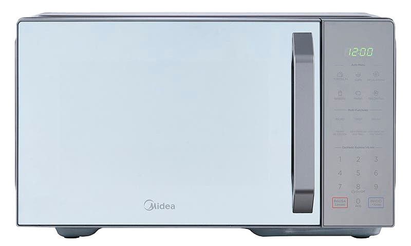 Midea microondas 1.1pc puerta acabado espejo gabinete gris con grill MMDXG11S2MG