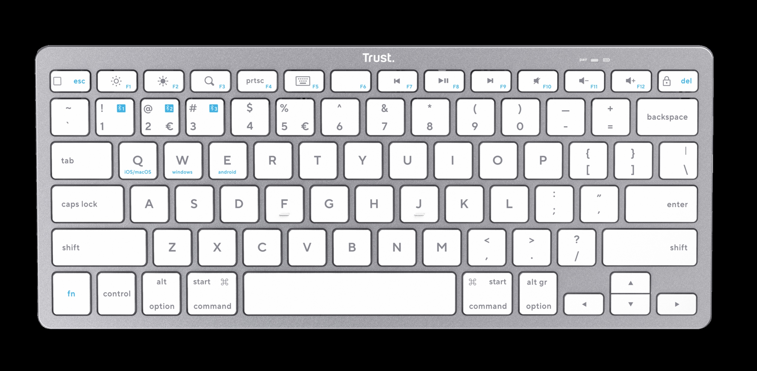 Trust teclado ES bluetooth inalambrico ultrafino para PC, ordenador portatil, tableta y smartphone - 24654