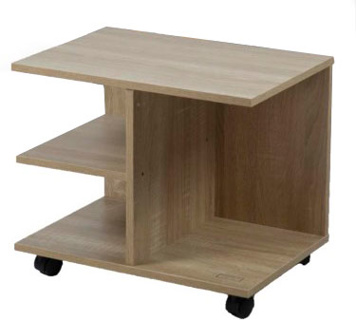 Kenneth Cole mesa al lado moderna con rueda colo roble W50 x H42.5 x D35 cm-KCWD2022057-O - Imagen 4