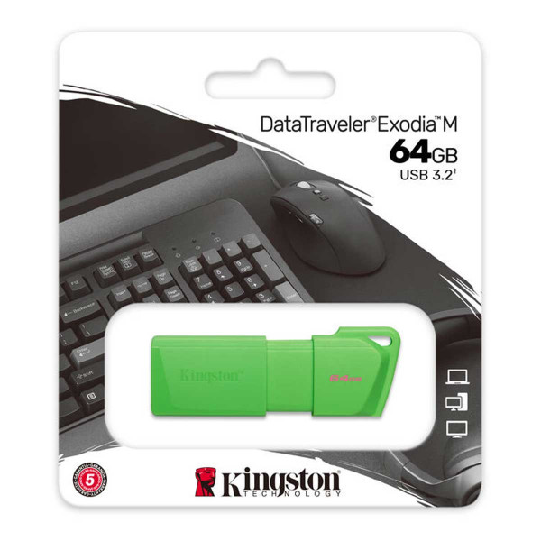 Kingston memoria exodia verde 64GB usb 3.2 KC-U2L64-7LG - Imagen 2