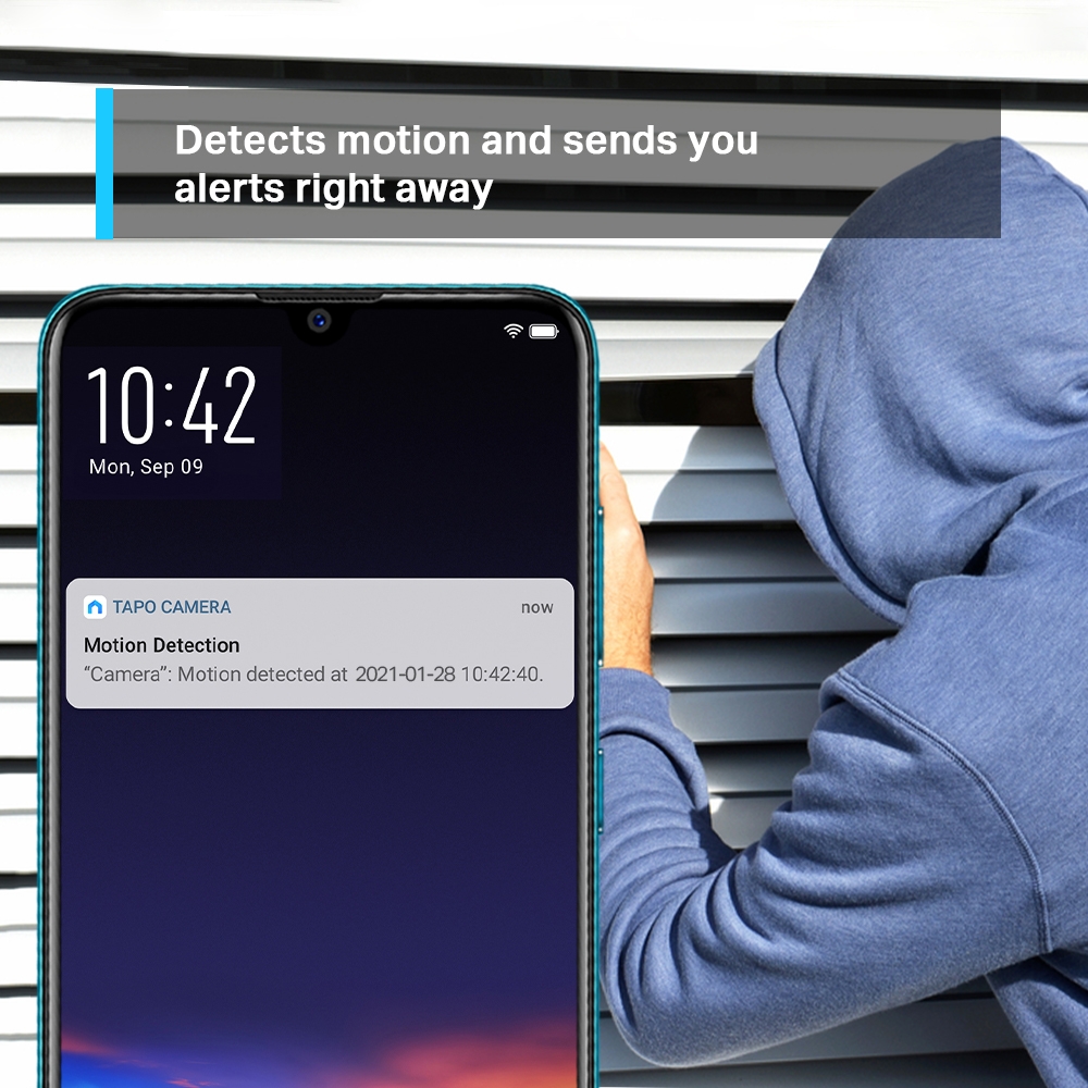 TP-link camara de vigilancia Wi-Fi de 360° con vista 2K 3MP y deteccion IA - Tapo C210 - Imagen 3