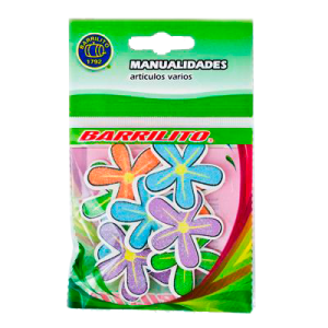 Barrilito calcomania de madera flores 10 piezas ws005