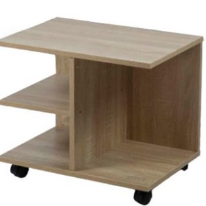 Kenneth Cole mesa al lado moderna con rueda colo roble W50 x H42.5 x D35 cm-KCWD2022057-O