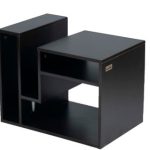 Kenneth Cole mesa auxiliar multifuncional colo negra W60 x H48 x D40 cm-KCWD2022056-B