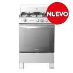Midea cocina a gas 24 pulgadas 4 quemadores hierro fundido MGS24FS1BIABG
